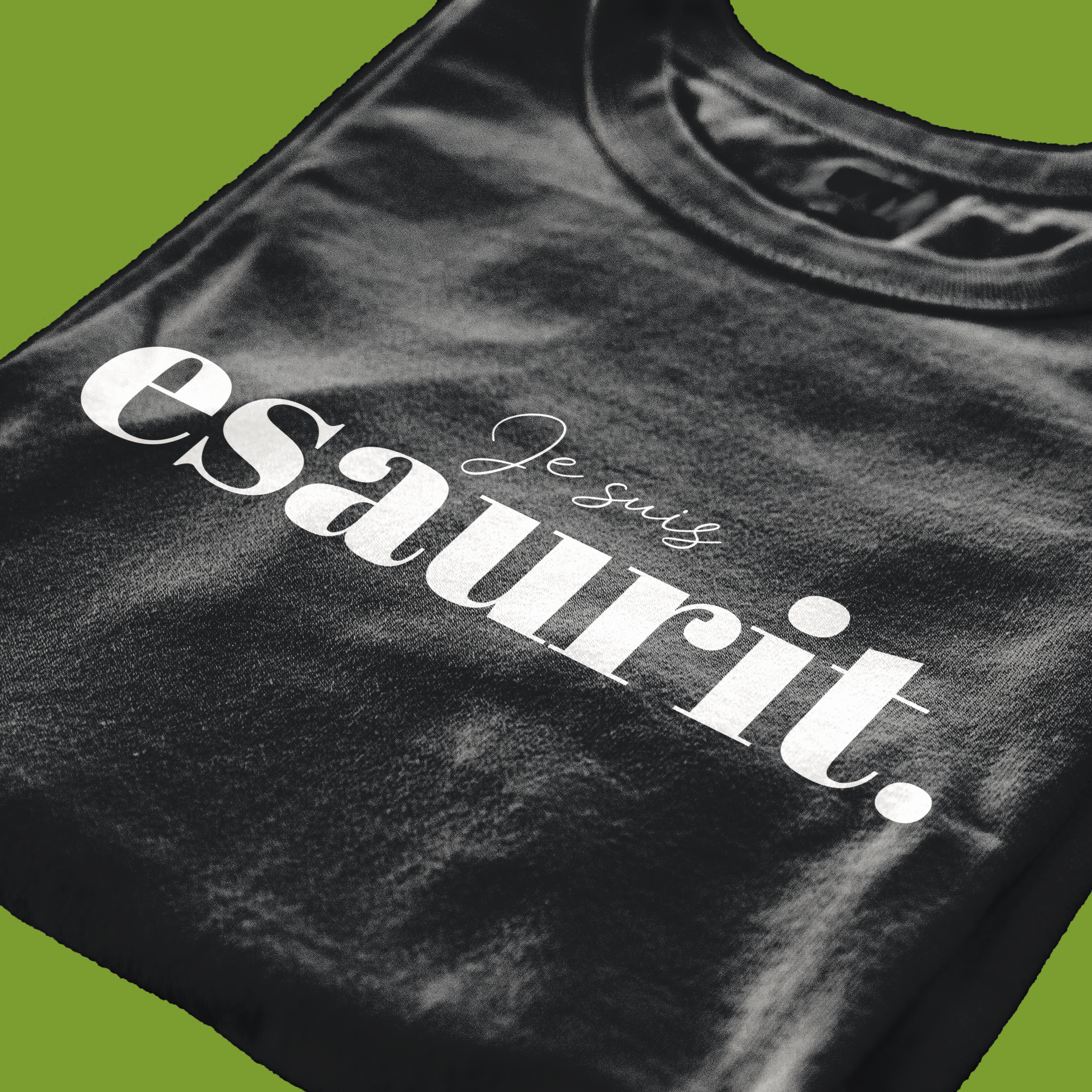 T-SHIRT CUC JE SUIS ESAURIT frase esplicativa del momento Nera W [IMGKEY:BLA:W:3]