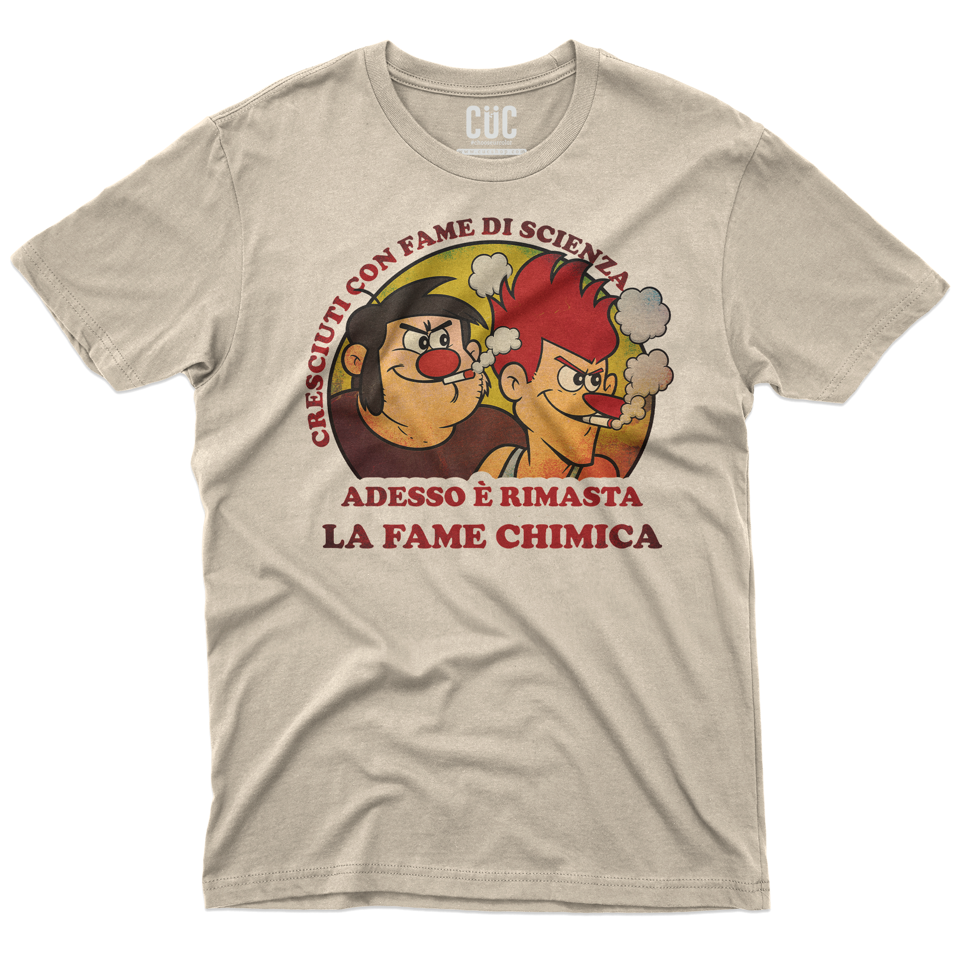 T-SHIRT CUC Esplorando il Corpo umano Affamati di scienza fame chimica meme virale Sabbia M [IMGKEY:SAN:M:1]