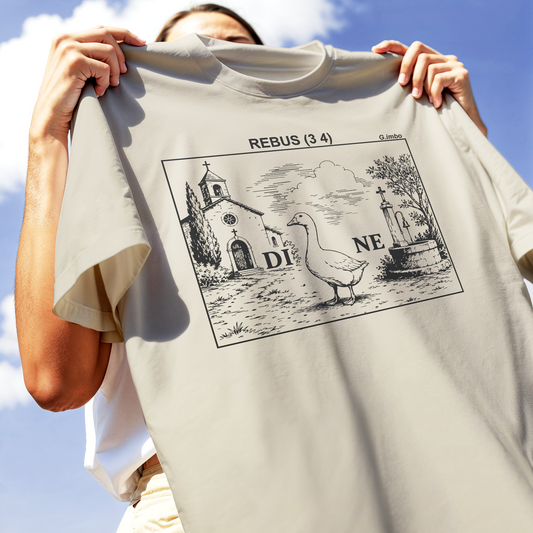 T-SHIRT CUC Rebus Irriverente Be stemmia Di Ne Settimana enigmistica Sabbia M [IMGKEY:SAN:M:2]