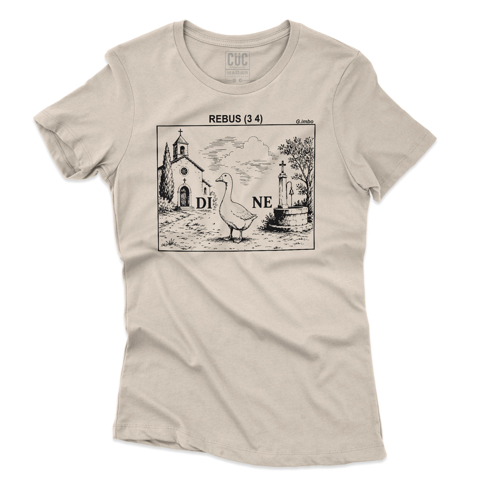 T-SHIRT CUC Rebus Irriverente Be stemmia Di Ne Settimana enigmistica Sabbia W [IMGKEY:SAN:W:3]