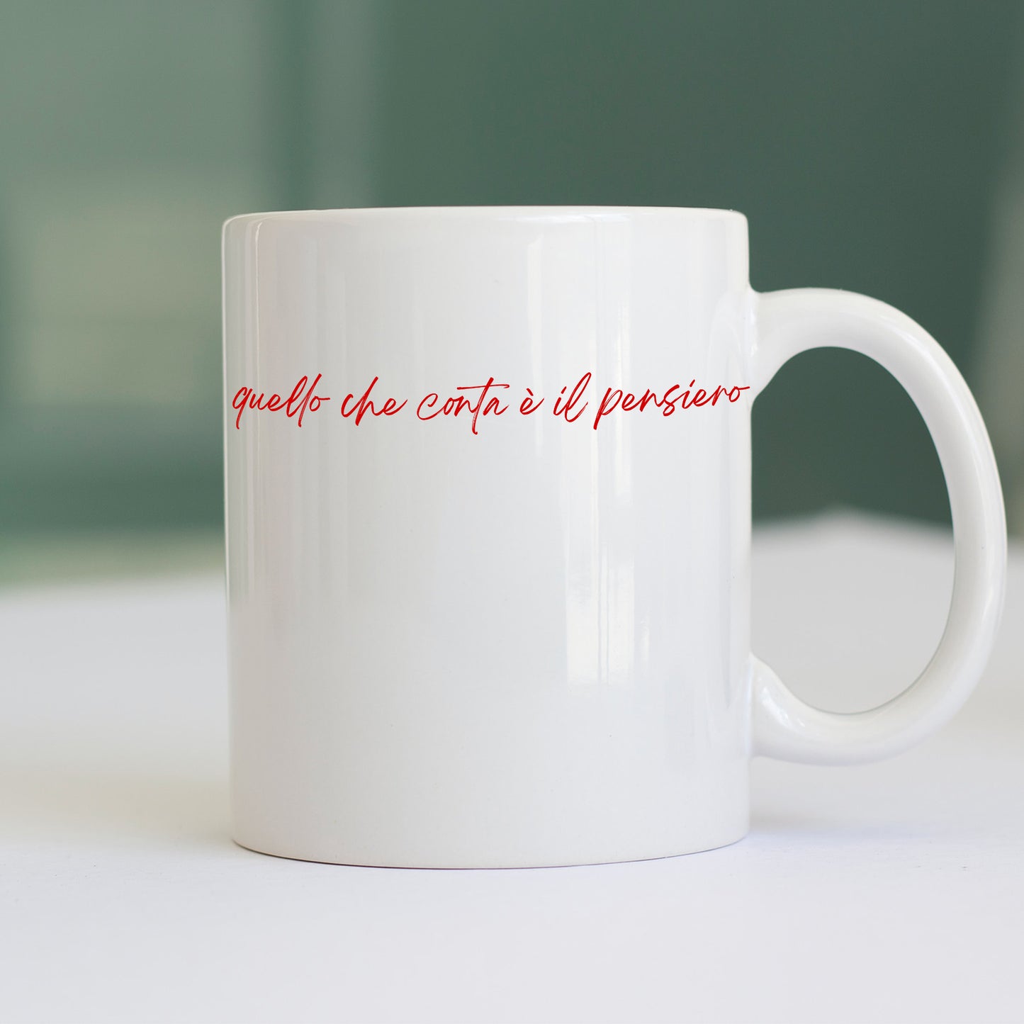 Tazza quello che conta è il pensiero divertente natale regalo simpatico Bianca #chooseurcolor