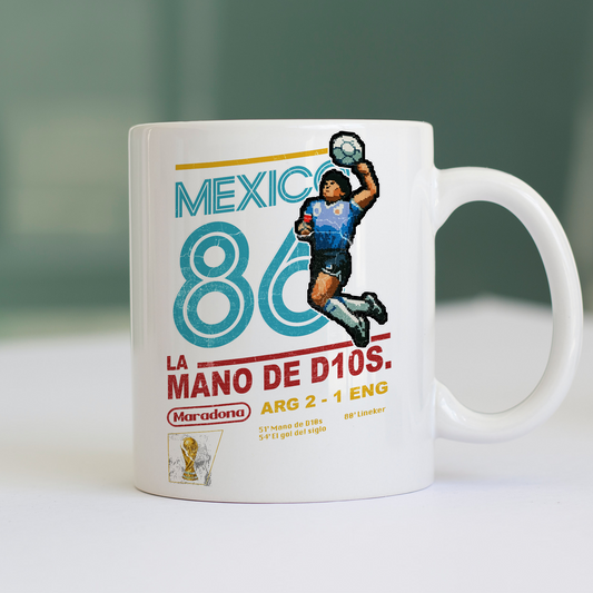Tazza CUC LA MANO DE DIOS Maradona argentina mondiali 86 Bianca M [IMGKEY:WHI:M:1]