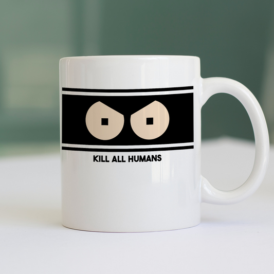 Tazza CUC KILL ALL HUMANS Bender Robot Bianca M [IMGKEY:WHI:M:1]