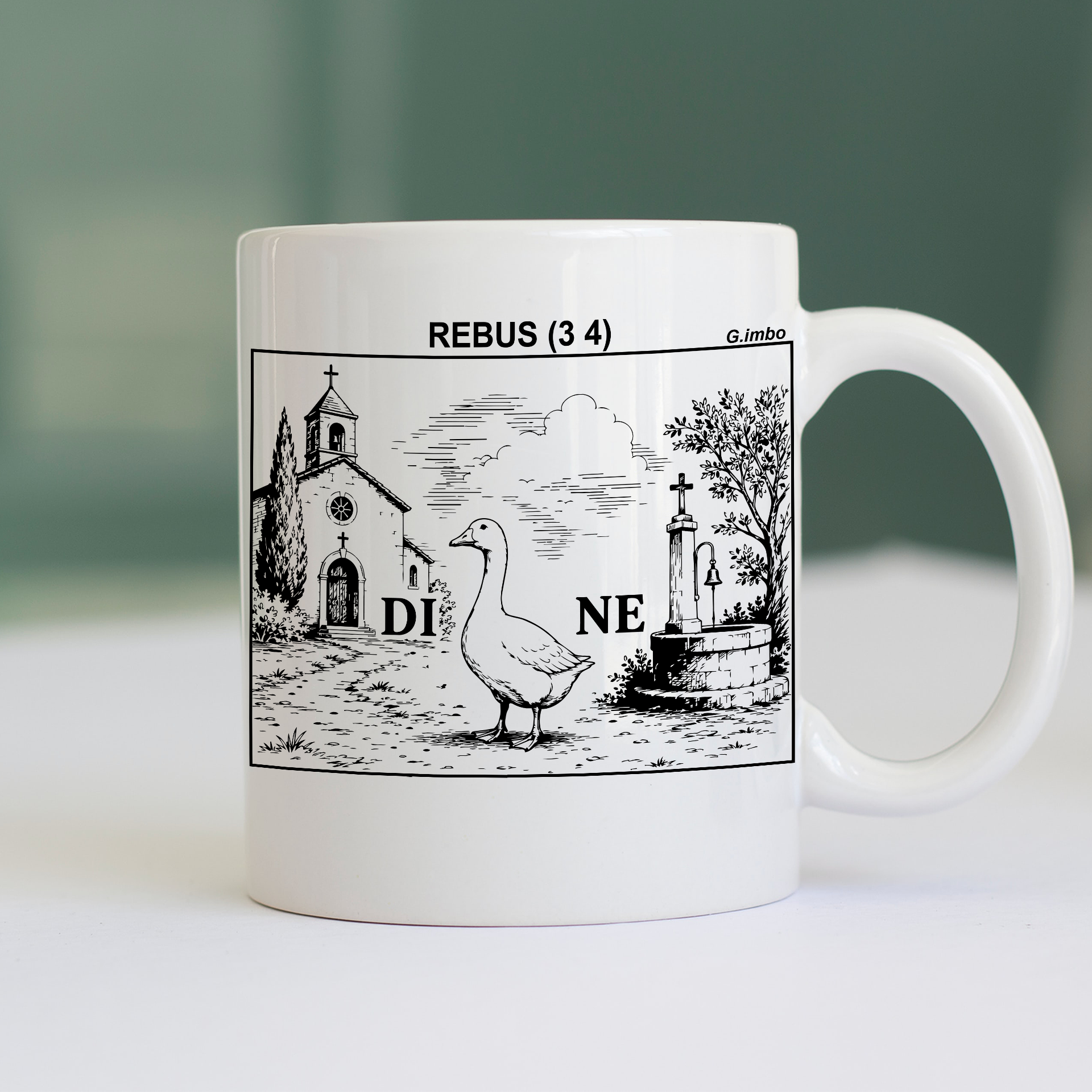 Tazza CUC Rebus Irriverente Be stemmia Di Ne Settimana enigmistica Bianca M [IMGKEY:WHI:M:1]