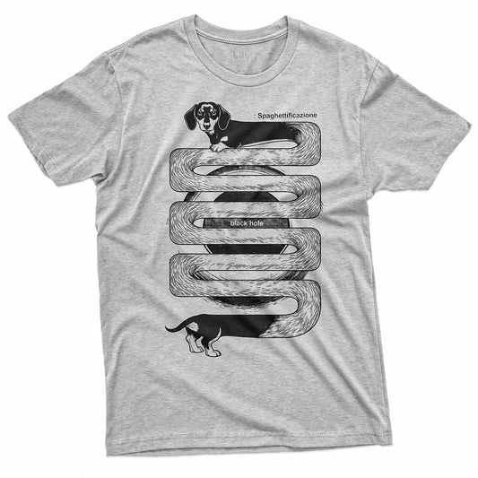 T-SHIRT CUC SPAGHETTIFICAZIONE BASSOTTO - Divertente - La fisica che ce piace  #chooseurcolor