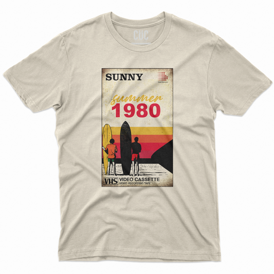 CUC T-Shirt SUNNY VHS - summer 1980 Nostalgia - estiva #chooseurcolor