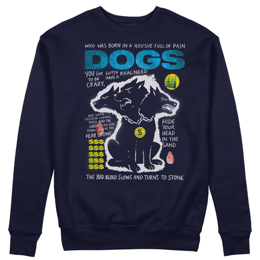 Felpa Girocollo unisex DOGS - canzone pink floy contro il capitalismo #chooseurcolor