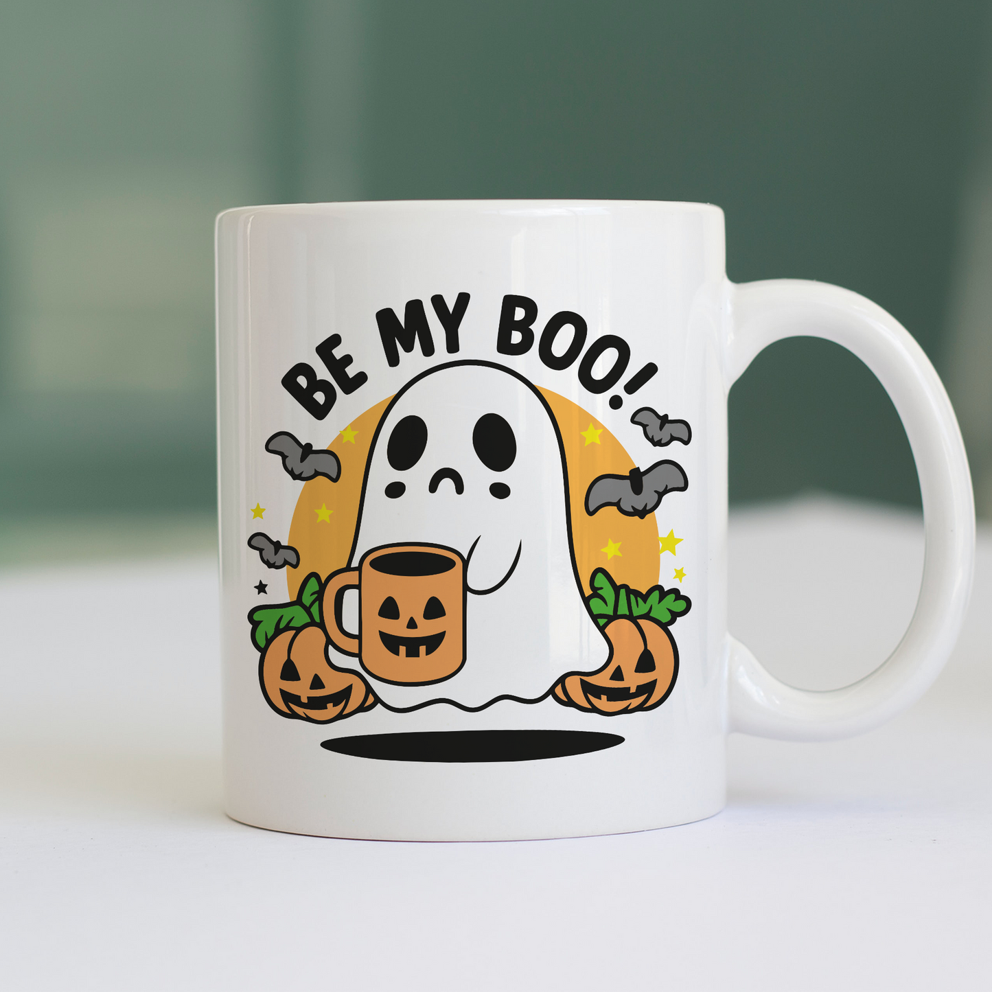 Tazza Boo Kawaii Halloween Regalo Divertente Zucche Pipistrelli #chooseurcolor