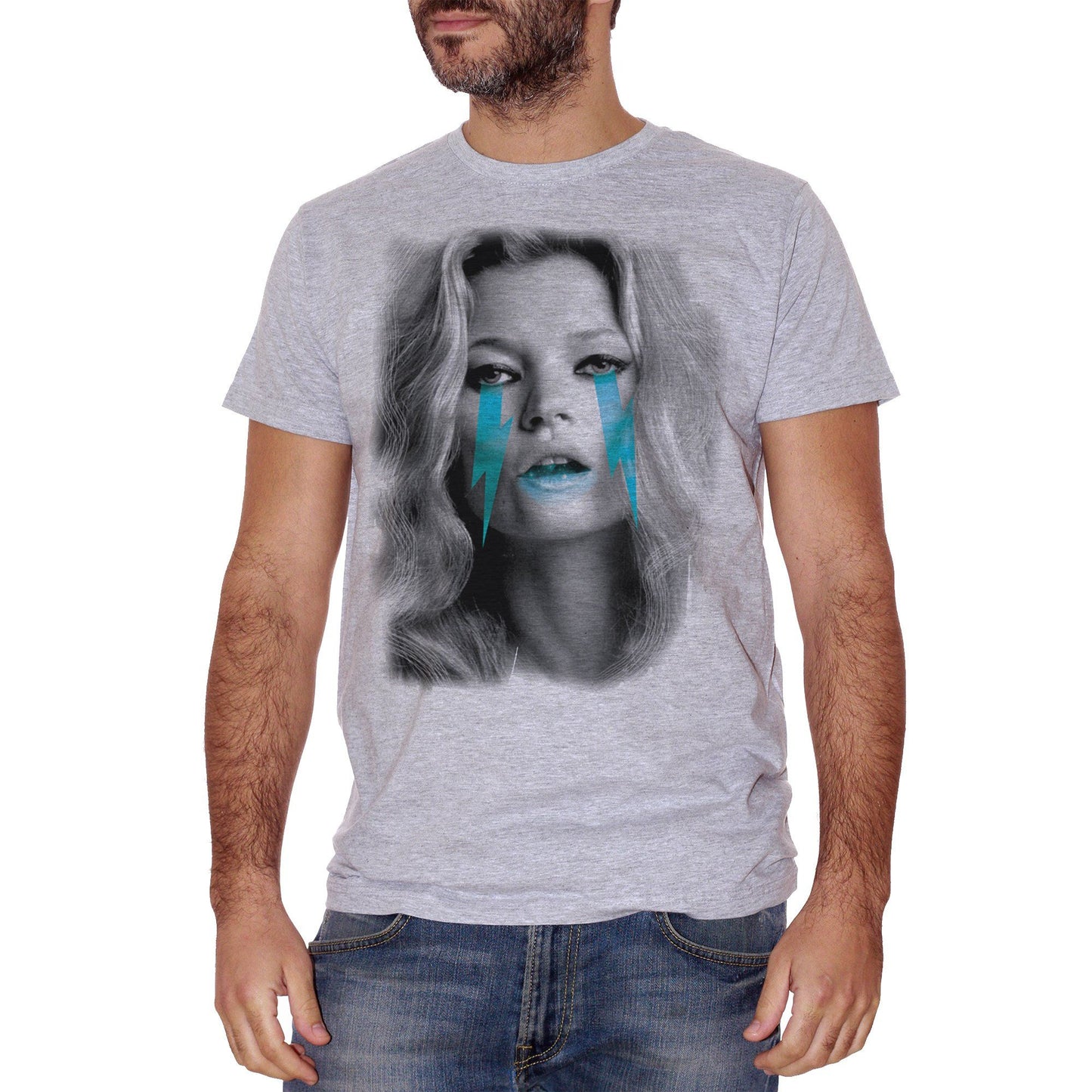 White T-Shirt Kate Moss Vintage Star Black And White - FAMOSI CucShop