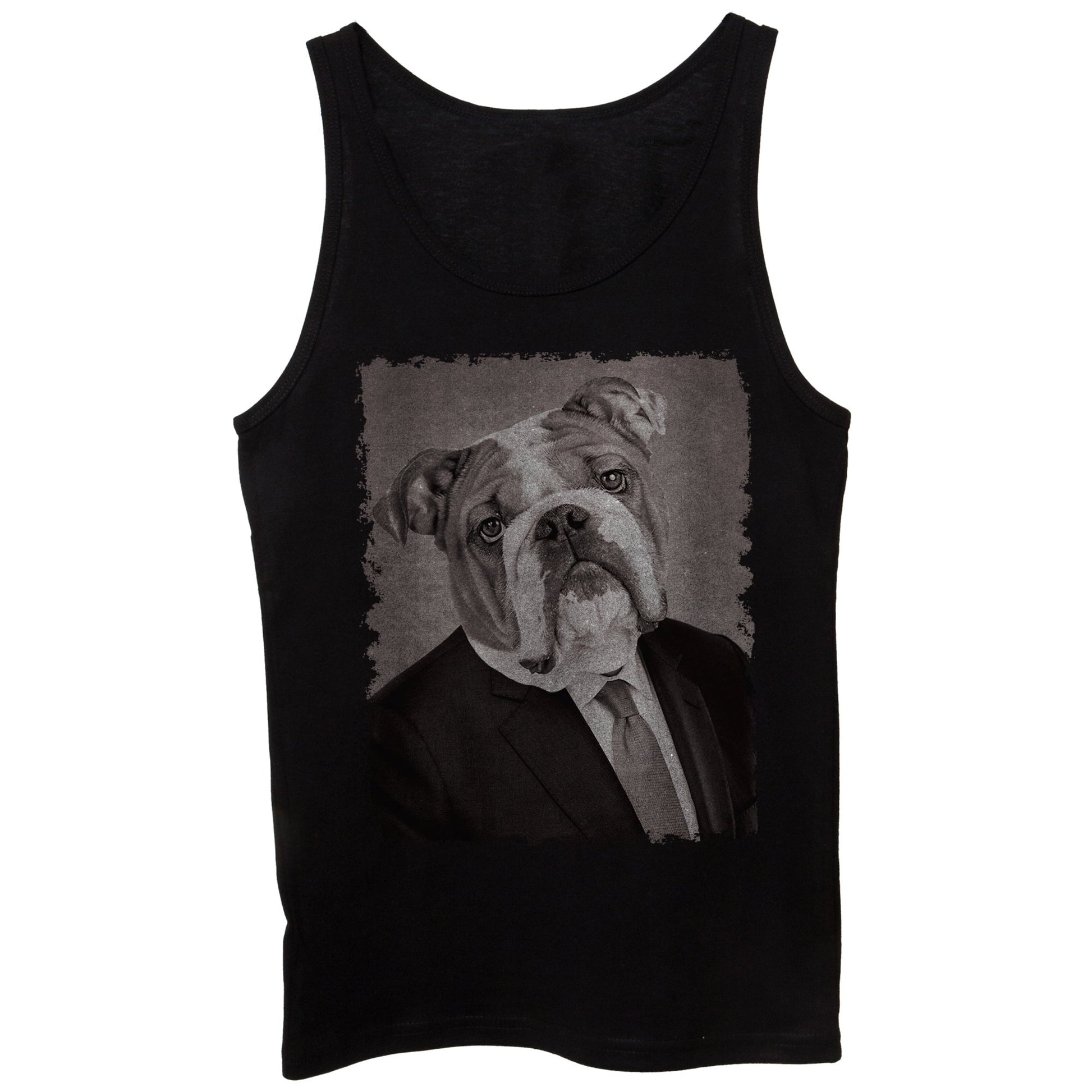 Dim Gray Canotta Bulldog Cane Pet Funny Business Elegant Photo Antico Ritratto - SOCIAL CucShop
