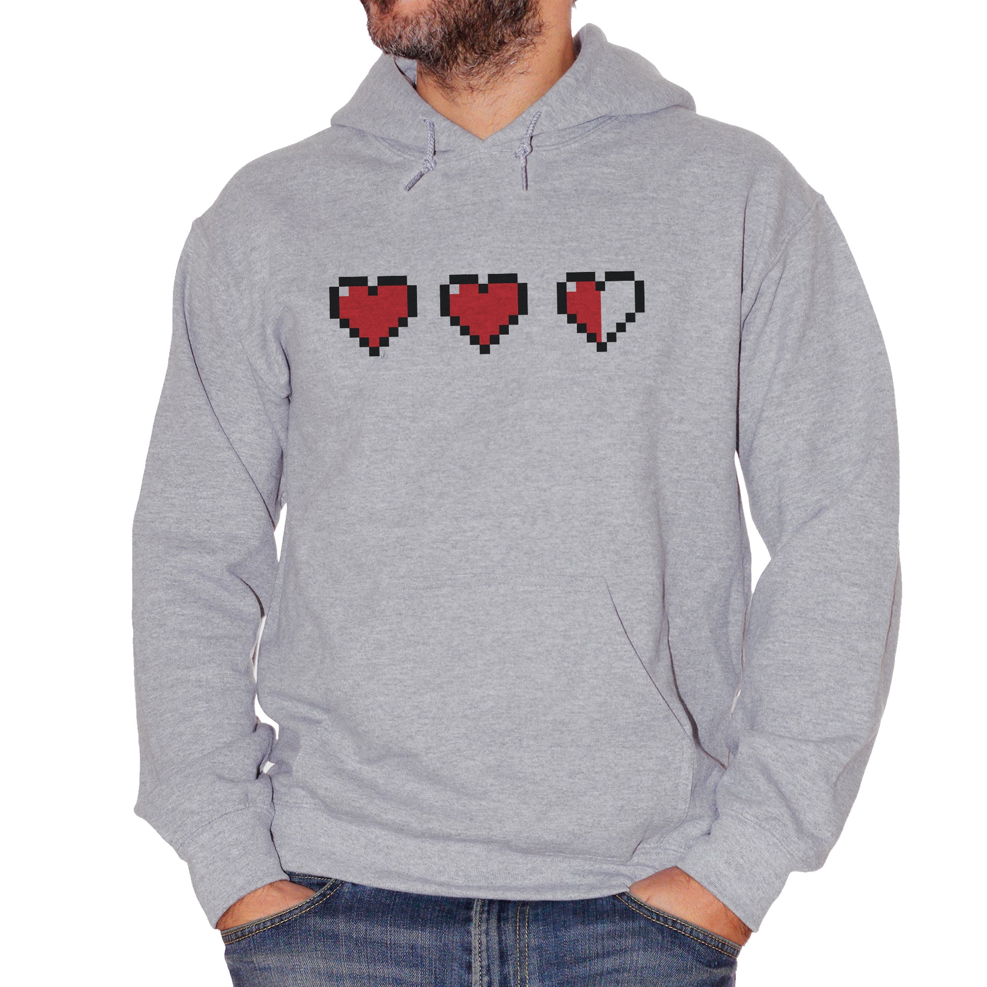 Felpa cappuccio CUC - bar life heart cuore sole amore pixel love #chooseurcolor - CUC chooseurcolor