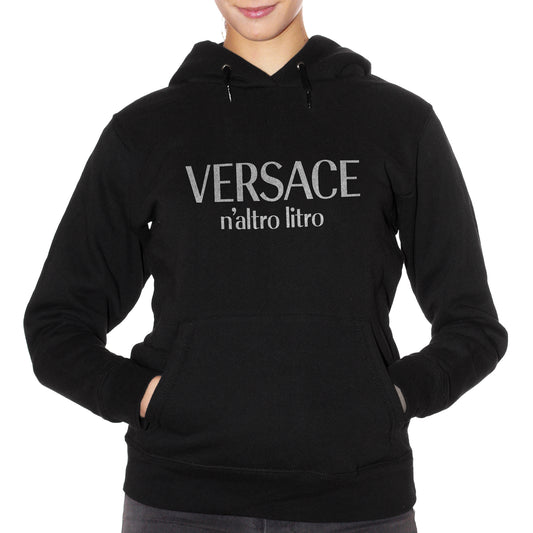 Black Felpa Cappuccio Versace N'altro Litro Frasi Divertenti Bevute - Funny Choose ur Color CucShop
