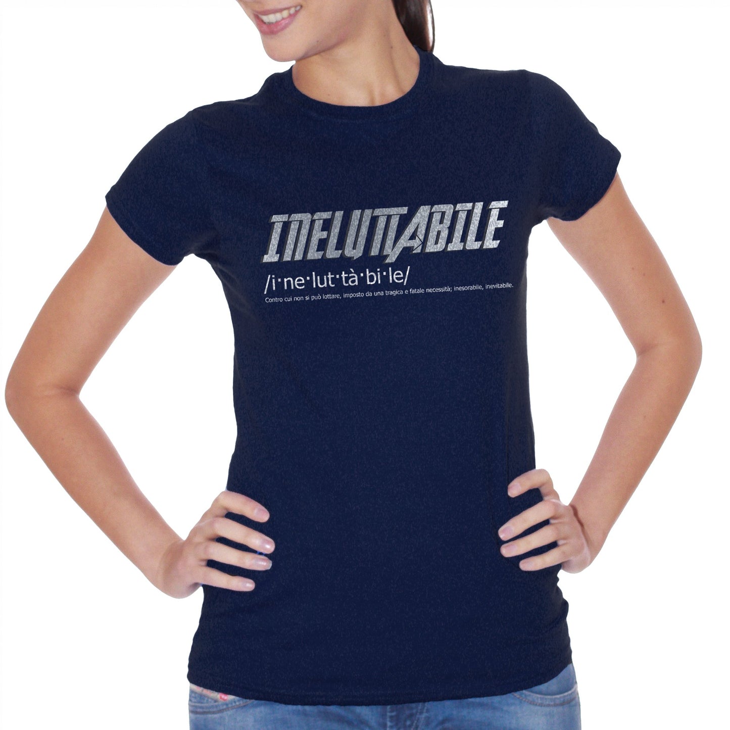 Midnight Blue T-Shirt  Ineluttabile | Significato Della Parola Detta Da Thanos Nel Film Dei Vendicatori Endgame | Fumetti Comics - FILM CucShop