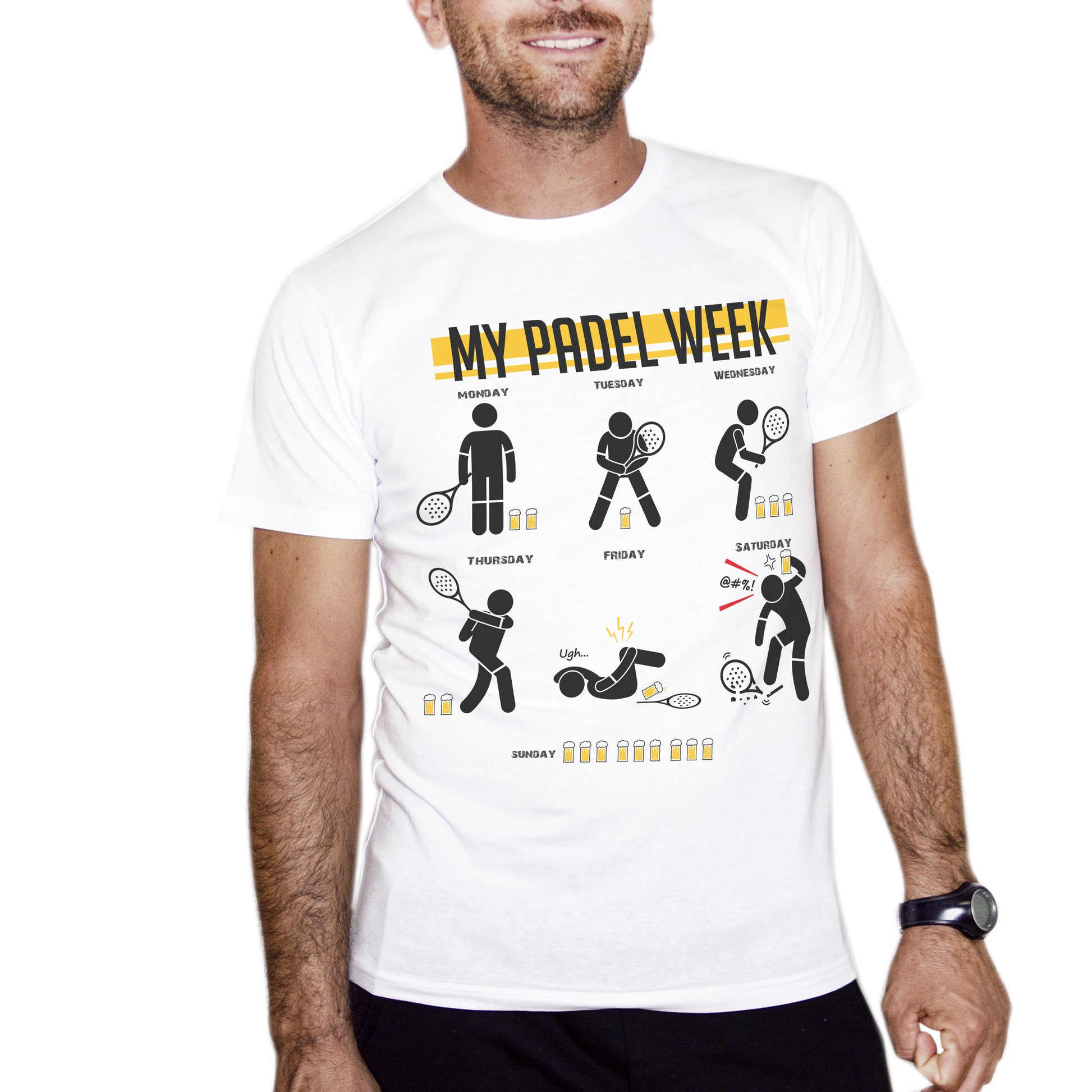 White Smoke T-Shirt Padel Week - Beer & Padel - SPORT - ChooseurColor CucShop