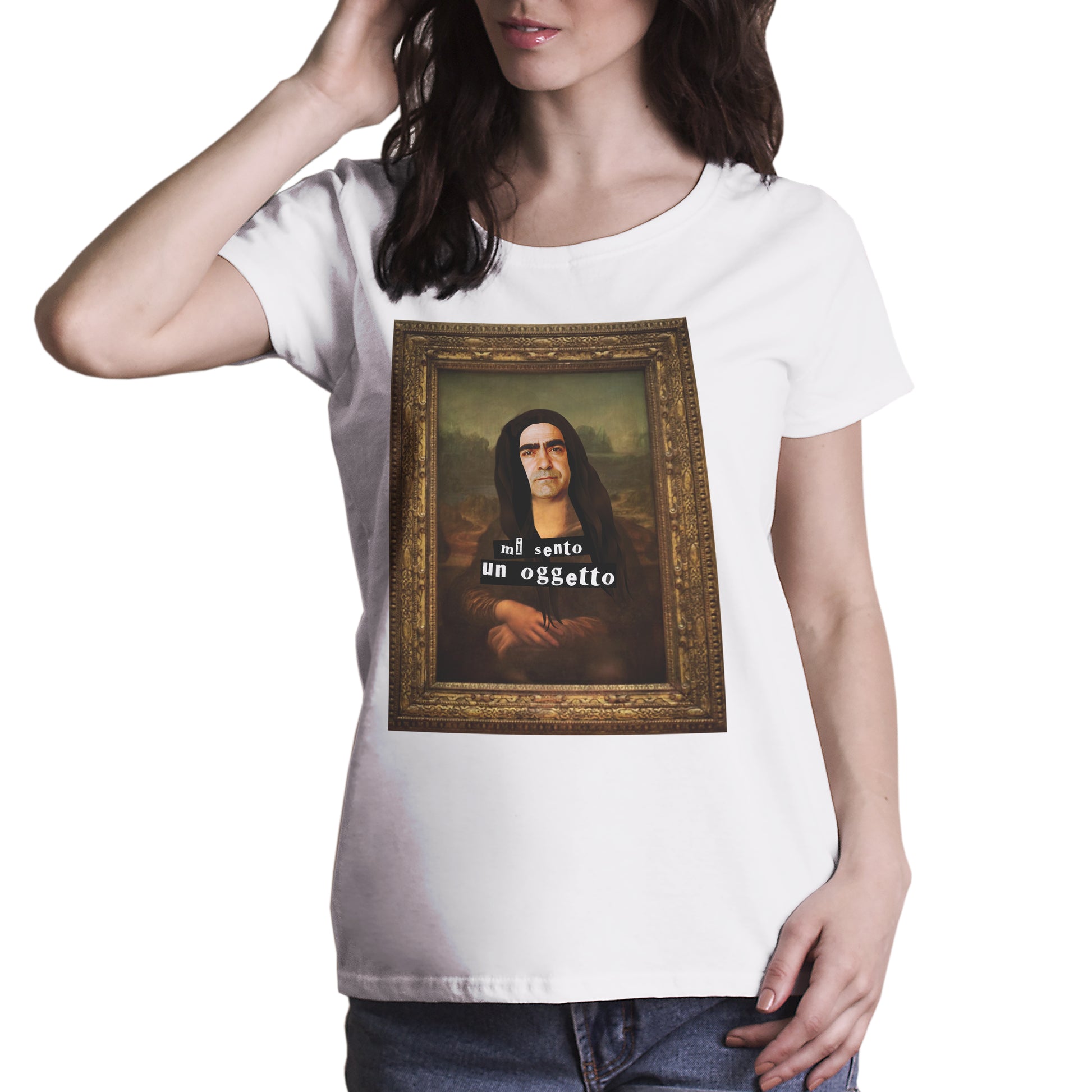 T-Shirt Mi sento un oggetto - Elio versione Gioconda LoL - MUSIC Choose ur color - CUC chooseurcolor